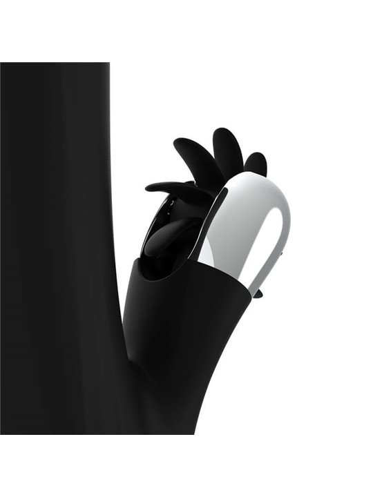 Black&Silver Storm - Vibratore Rabbit con Rotella e Testa Rotante - Nero
