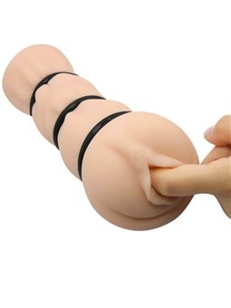 Crazy Bull - Masturbatore Maschile Vagina Realistica con Anelli 16 CM
