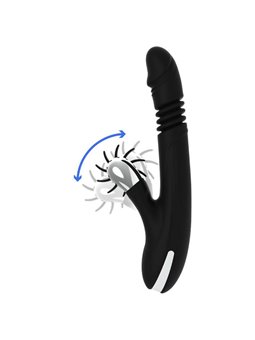 Black&Silver Reed - Vibratore Rabbit con Rotella e Funzione Su e Giù - Nero