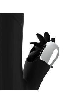 Black&Silver Reed - Vibratore Rabbit con Rotella e Funzione Su e Giù - Nero