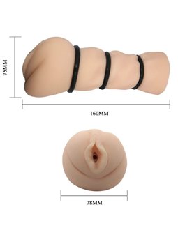 Crazy Bull - Masturbatore Maschile Vagina Realistica con Anelli 16 CM