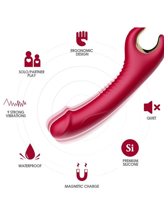 Armony - Prince Dildo Vibrator & Rotator Red