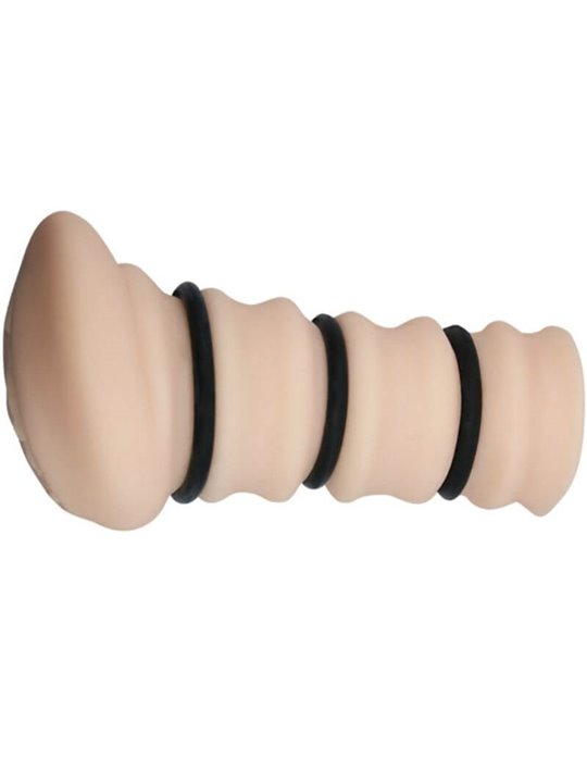 Crazy Bull - Masturbatore Maschile Vagina Realistica con Anelli 14 CM