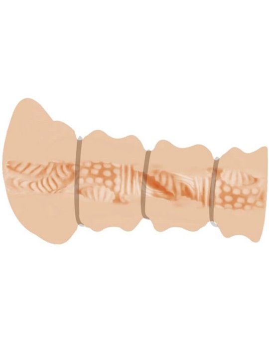 Crazy Bull - Masturbatore Maschile Vagina Realistica con Anelli 14 CM