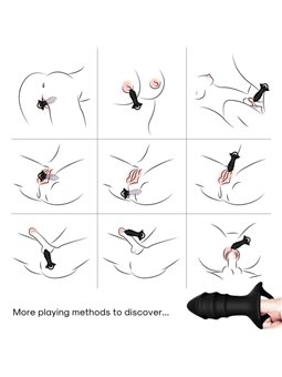 Armony Kylin - Black Silicone Finger Anal Vibrator with Remote Control