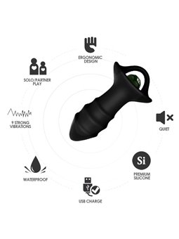 Armony Kylin - Black Silicone Finger Anal Vibrator with Remote Control