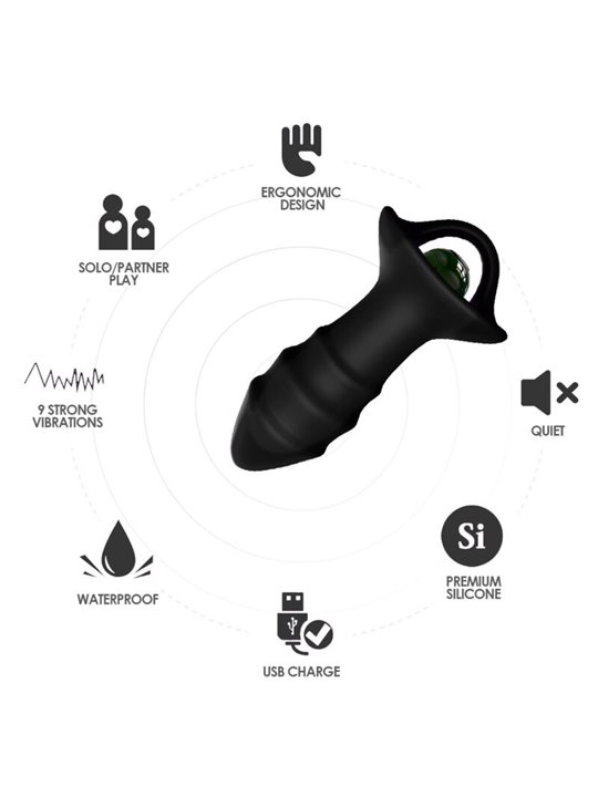 Armony Kylin - Black Silicone Finger Anal Vibrator with Remote Control