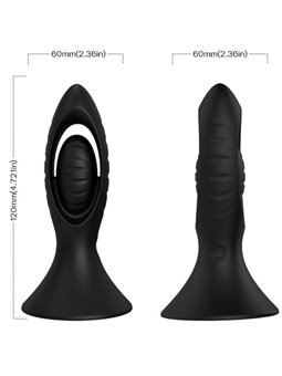 Armony - Black Silicone Anal Plug Vibrator with Remote Control Mod 1