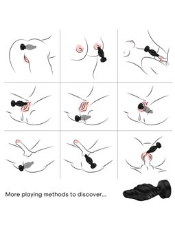 Armony - Black Silicone Anal Plug Vibrator with Remote Control Mod 3