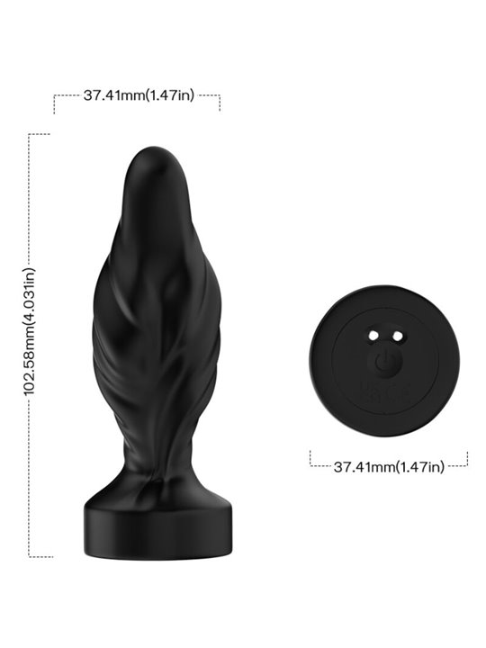 Armony - Black Silicone Anal Plug Vibrator with Remote Control Mod 3