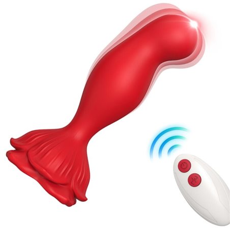 Armony - Vibratore Plug Anale a Forma di Rosa con Telecomando Rosso