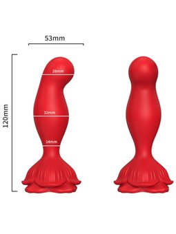 Armony - Vibratore Plug Anale a Forma di Rosa con Telecomando Rosso