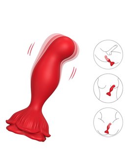 Armony - Vibratore Plug Anale a Forma di Rosa con Telecomando Rosso