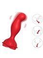 Armony - Vibratore Plug Anale a Forma di Rosa con Telecomando Rosso