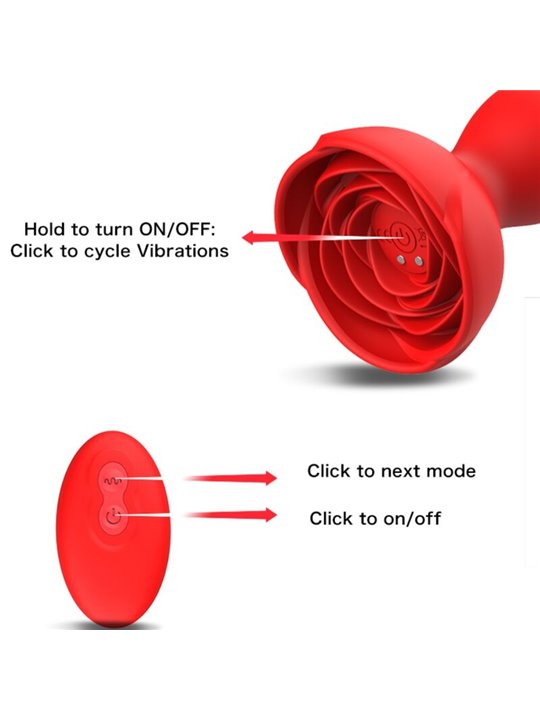 Armony Bloom - Vibratore Anale in Silicone Rosso con Telecomando