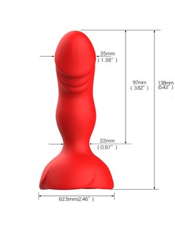 Armony Bloom - Vibratore Anale in Silicone Rosso con Telecomando