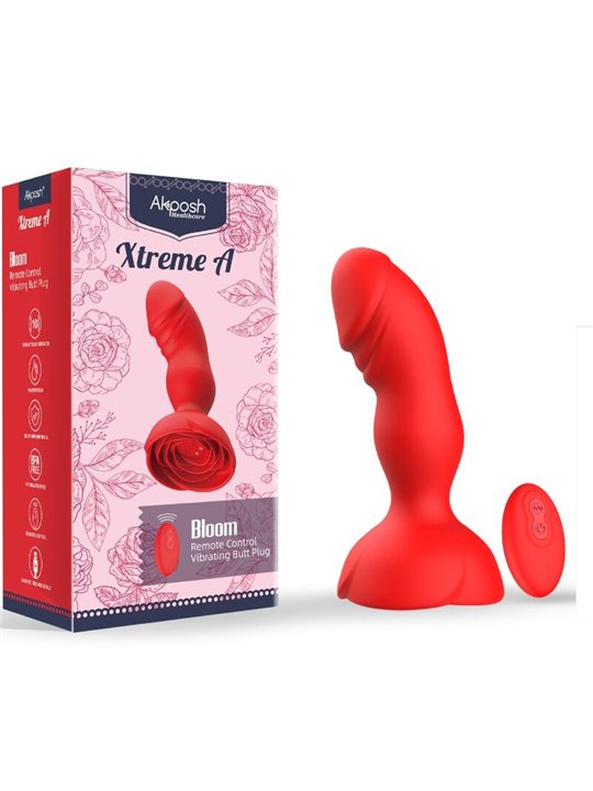 Armony Bloom - Vibratore Anale in Silicone Rosso con Telecomando
