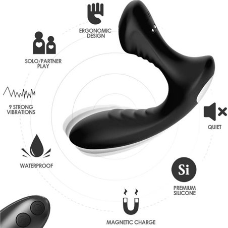 Armony Storm - Black Vibrator Prostatic Anal Plug with Remote Control