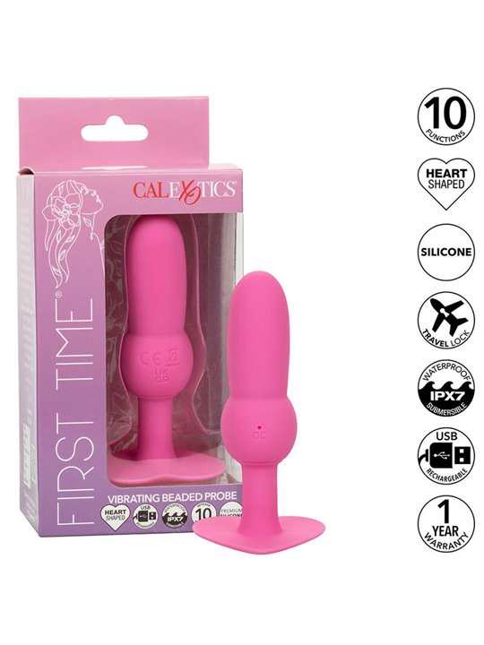 Calexotics First Time - Plug Anale in Silicone Rosa 10 Vibrazioni