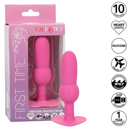 Calexotics First Time - Plug Anale in Silicone Rosa 10 Vibrazioni