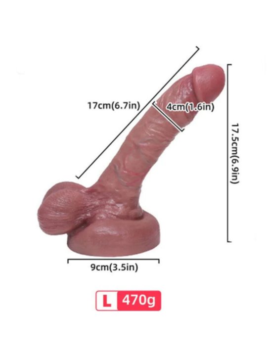 Armony - Realistic Dildo with Liquid Silicone Testicles 17 cm