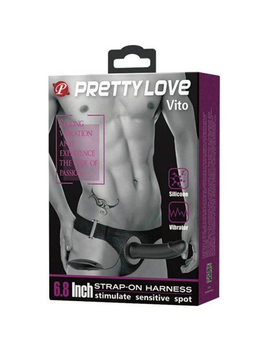 Pretty Love Male - Vito Strap On Hollow Dildo And Vibration 17.3 CM