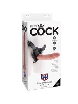 King Cock - Imbracatura Strap-On con Pene Realistico Beige 22,9 Cm