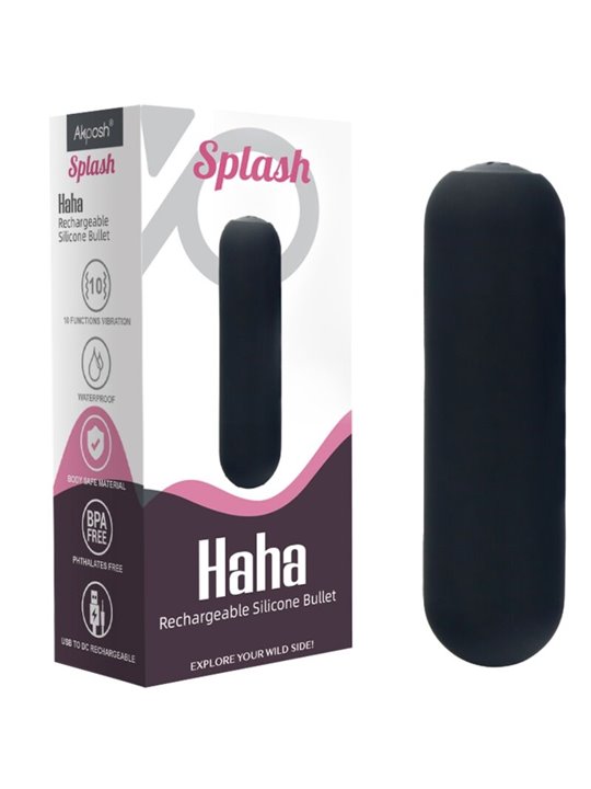 Armony Splash Haha - Vibratore Bullet in Silicone 75 x 19 Cm Nero