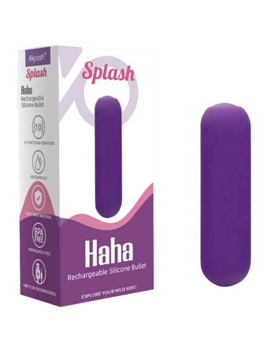 Armony Splash Haha - Vibratore Bullet in Silicone 75 x 19 Cm Viola
