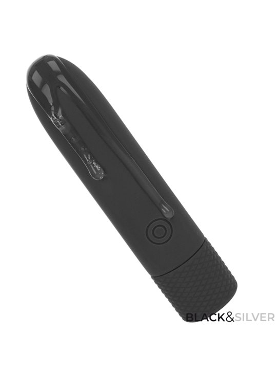 Black & Silver Geri - Bullet Vibrator 8 Vibrations Black 10 x 2,2 cm