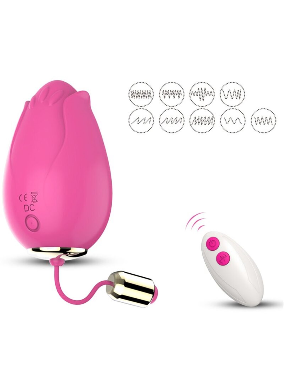 Armony Mandala - Fuchsia Silicone Vibrating Egg with Remote Control