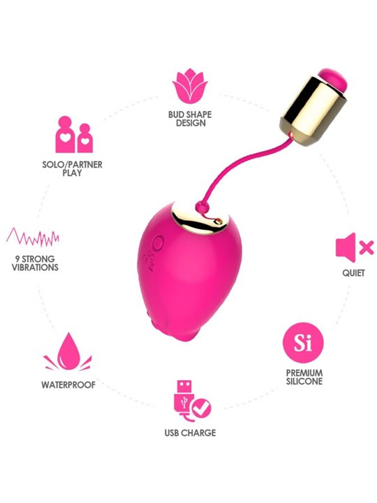 Armony Mandala - Fuchsia Silicone Vibrating Egg with Remote Control
