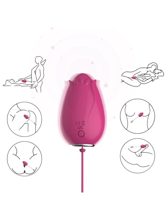 Armony Mandala - Fuchsia Silicone Vibrating Egg with Remote Control