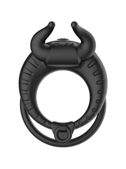 Armony Bull's Passion - Anello Fallico Doppio Vibrante in Silicone Nero