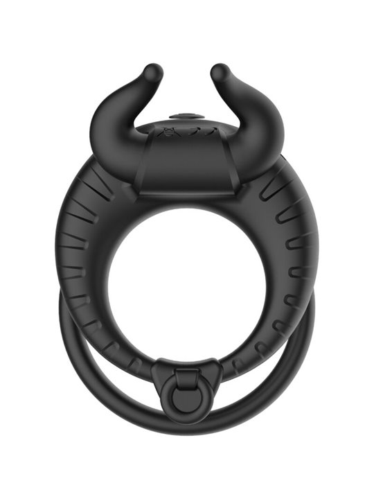 Armony Bull's Passion - Anello Fallico Doppio Vibrante in Silicone Nero