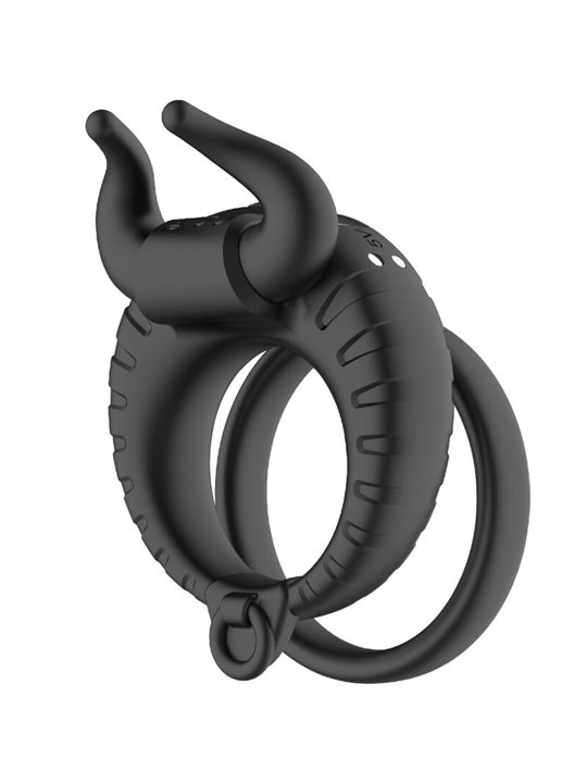 Armony Bull's Passion - Double Vibrating Silicone Phallic Ring Black
