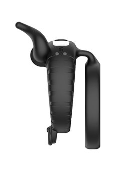 Armony Bull's Passion - Anello Fallico Doppio Vibrante in Silicone Nero