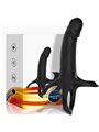 Armony - Vibrating Phallic Sheath with Silicone Phallic Rings Black