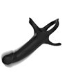 Armony - Guaina Fallica Vibrante con Anelli Fallici in Silicone Nero