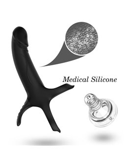Armony - Vibrating Phallic Sheath with Silicone Phallic Rings Black