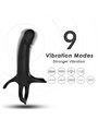 Armony - Vibrating Phallic Sheath with Silicone Phallic Rings Black
