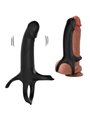 Armony - Guaina Fallica Vibrante con Anelli Fallici in Silicone Nero