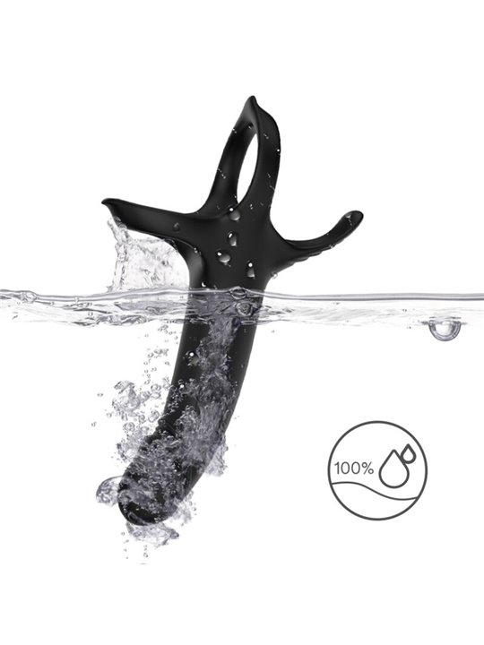 Armony - Guaina Fallica Vibrante con Anelli Fallici in Silicone Nero