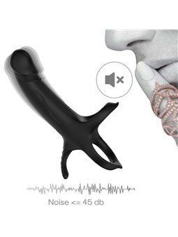 Armony - Vibrating Phallic Sheath with Silicone Phallic Rings Black
