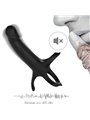 Armony - Guaina Fallica Vibrante con Anelli Fallici in Silicone Nero