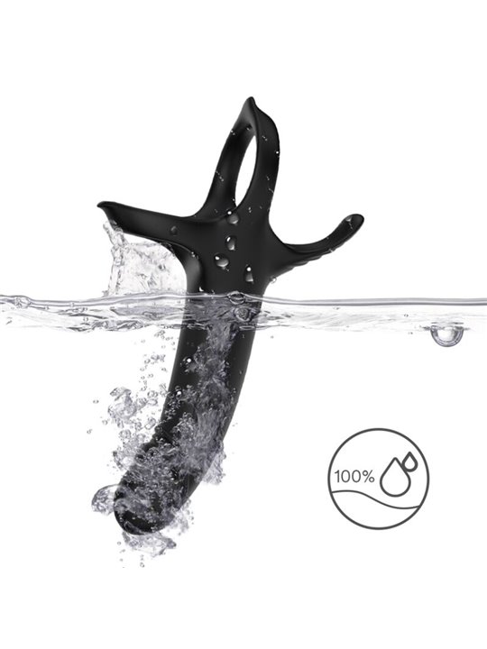 Armony - Guaina Fallica Vibrante con Anelli Fallici in Silicone Nero