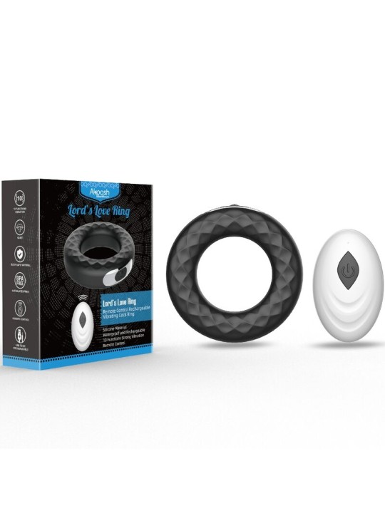 Armony Lord's Love Ring - Black Vibrating Phallic Ring with Remote Control