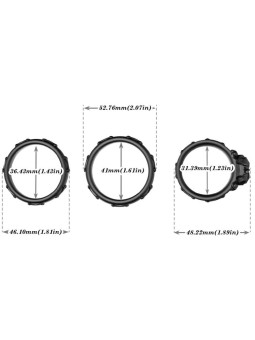Armony - Set of 3 Black Silicone Phallic Rings with Skulls