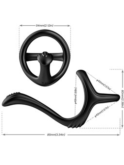 Armony - Double Black Silicone Phallic Ring with Anal Plug