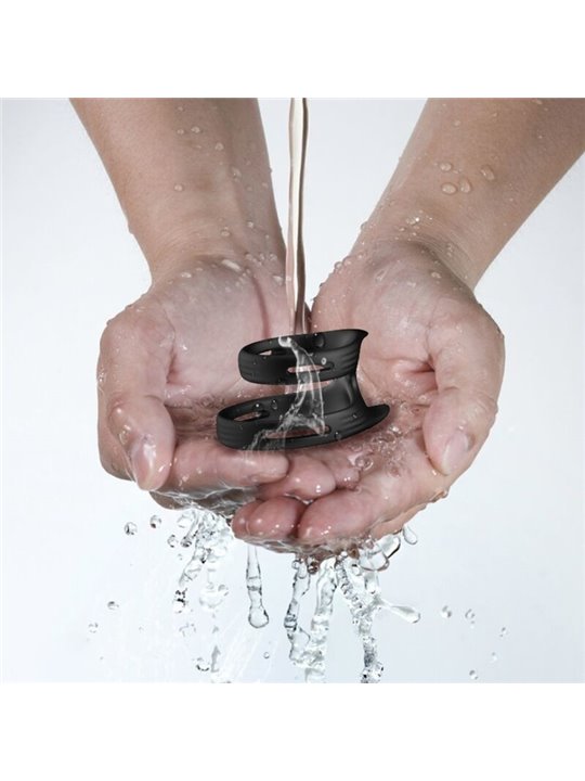 Armony - Anello Fallico Doppio in Silicone Nero